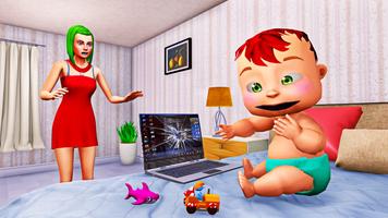 Real Baby Simulator: Newborn Baby Family Life 3D الملصق