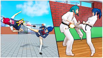 Anime Fighting Girl - High School Wrestling Games الملصق