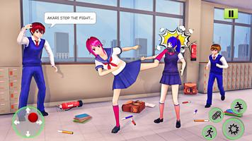 Anime Fighting Girl - High School Wrestling Games تصوير الشاشة 1