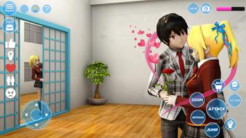 Anime High School Girl Sim 3D تصوير الشاشة 1