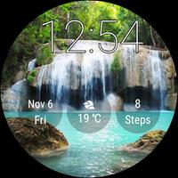 Watch Face Waterfall Wallpaper- Wear OS Smartwatch imagem de tela 2