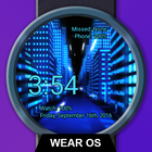 Watch Face Neon City Wallpaper- Wear OS Smartwatch icône