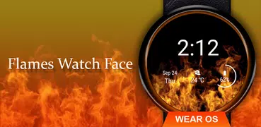 Watch Face: Flames - Wear OS Smartwatch - Animated