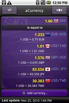 aCurrency Pro (exchange rate) screenshot 2