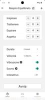 1 Schermata Esercizi di Respirazione