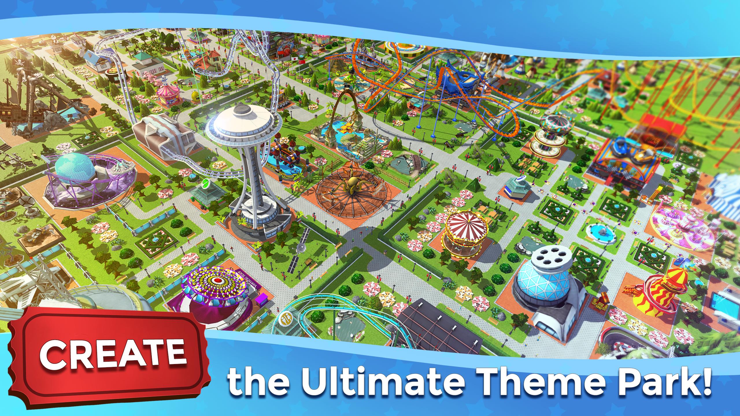 Rollercoaster Tycoon Touch Build Your Theme Park For Android Apk Download - how to build a looping coaster roblox theme park tycoon