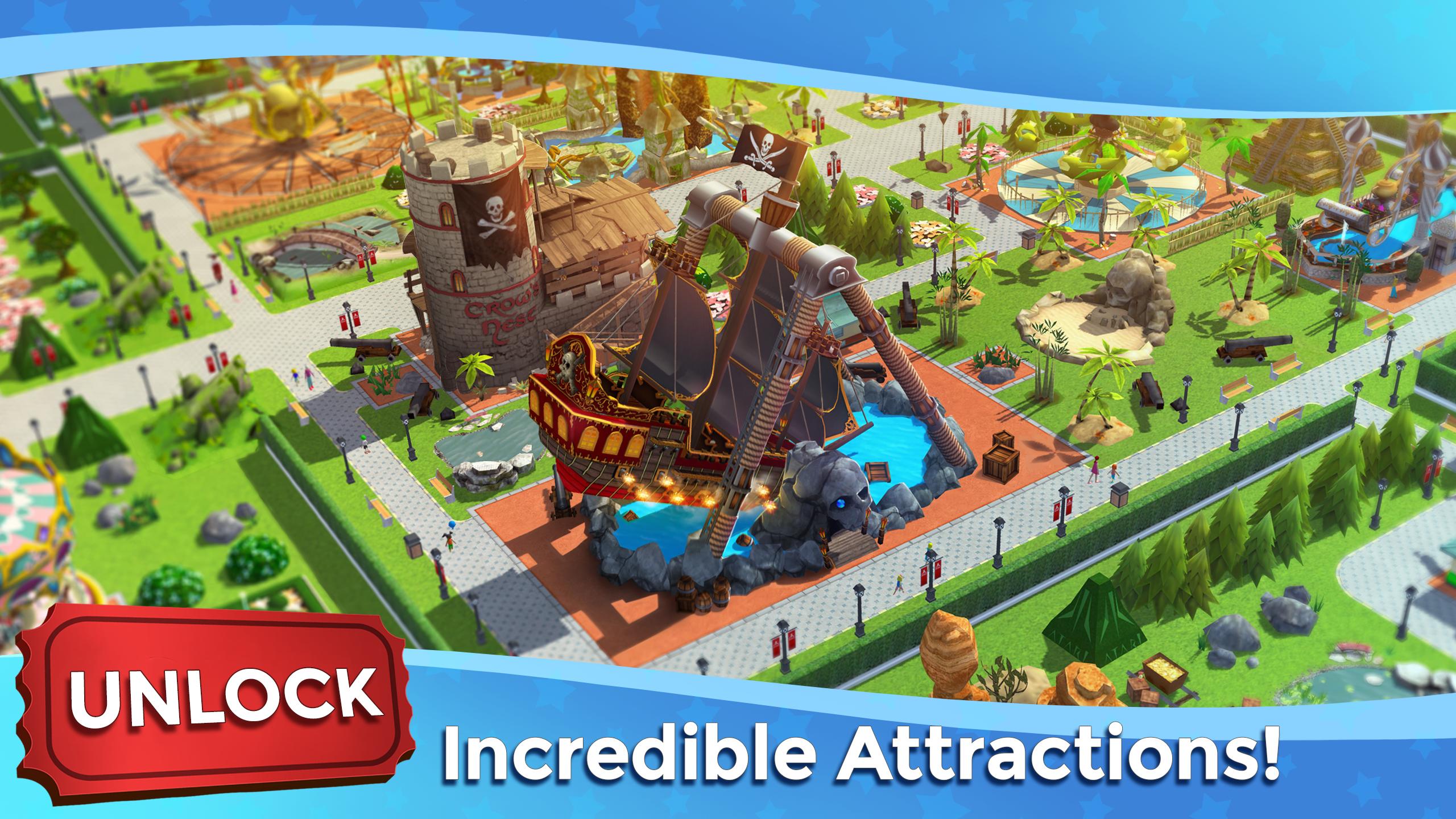 Rollercoaster Tycoon Touch Build Your Theme Park For Android Apk Download - building my own roblox theme park roblox