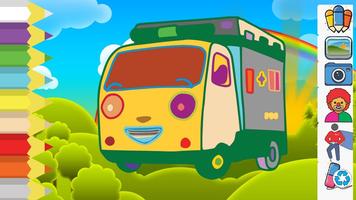 Coloring Book Cartoon Bus imagem de tela 2