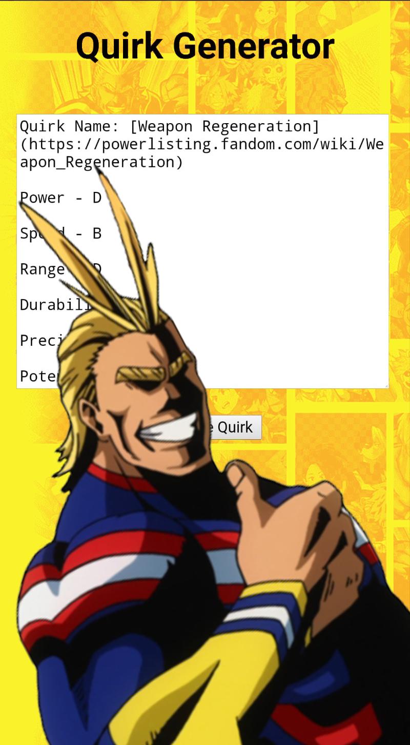 My Hero Academia Quirk Generator for Android - APK Download