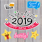 New Year 2019 Photo Sticker icône