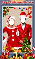 Couple Christmas Photo Suit Affiche