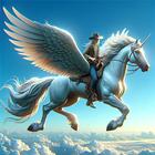 Jeu de cheval volant: Licorne icône