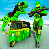 Tuk Tuk Auto Rikscha Transform Dinosaurier Roboter Zeichen
