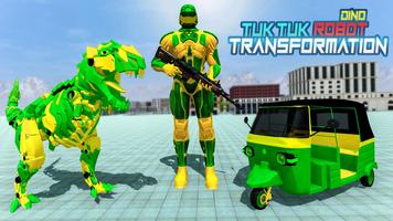 Tuk Tuk Auto Rikscha Transform Dinosaurier Roboter Plakat