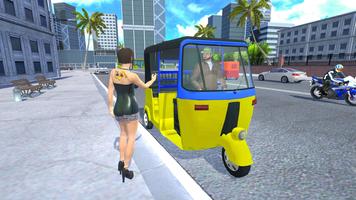 Modern Tuk Tuk Auto Rickshaw: Driving Sim Games पोस्टर