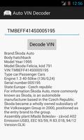 Auto VIN Decoder Ekran Görüntüsü 1