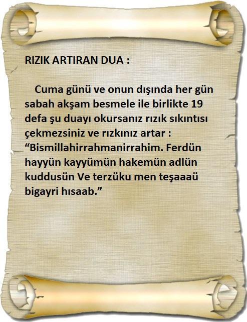 Rizkin Artmasi Ve Kimseye Muhtac Olmamak Icin Cuma Gunu Okunacak Dua Dualar Hazinesi