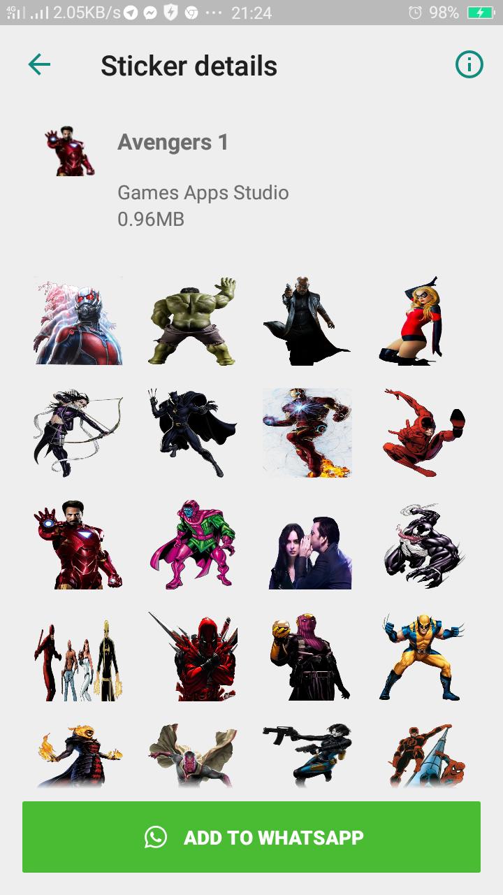Avengers Sticker For Whatsapp Wastickerapps For Android Apk Download