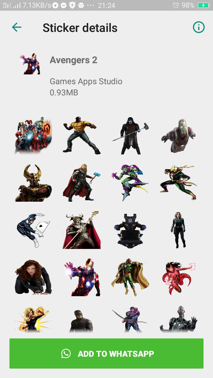 Avengers Sticker For Whatsapp Wastickerapps For Android Apk Download