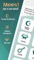 Gebedstijden: Azan Koran Qibla-poster