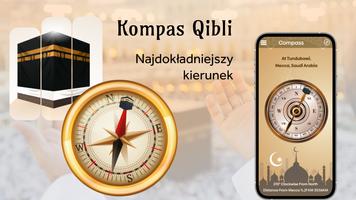 Kompas Qibla: Kierunek Kaaba plakat