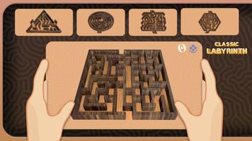 Classique Labyrinthe Puzzle - en bois Jeux 3D Affiche