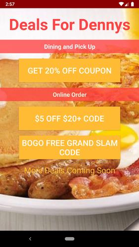 Denny's Best Deals - 20% OFF ENTIRE CHECK & $5 OFF APK ...