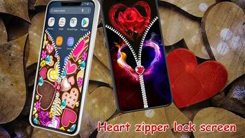 Heart Zipper Lock Screen ảnh chụp màn hình 2