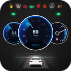 GPS车速表OBD2汽车仪表板：限速 图标