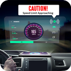ikon GPS speedometer: tampilan kepala mobil, kecepatan