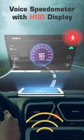 GPS speedometer: tampilan kepala mobil, kecepatan poster