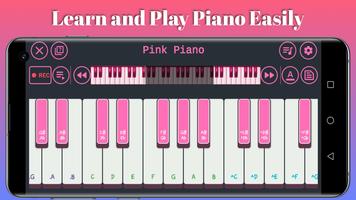 Розовое фортепиано постер