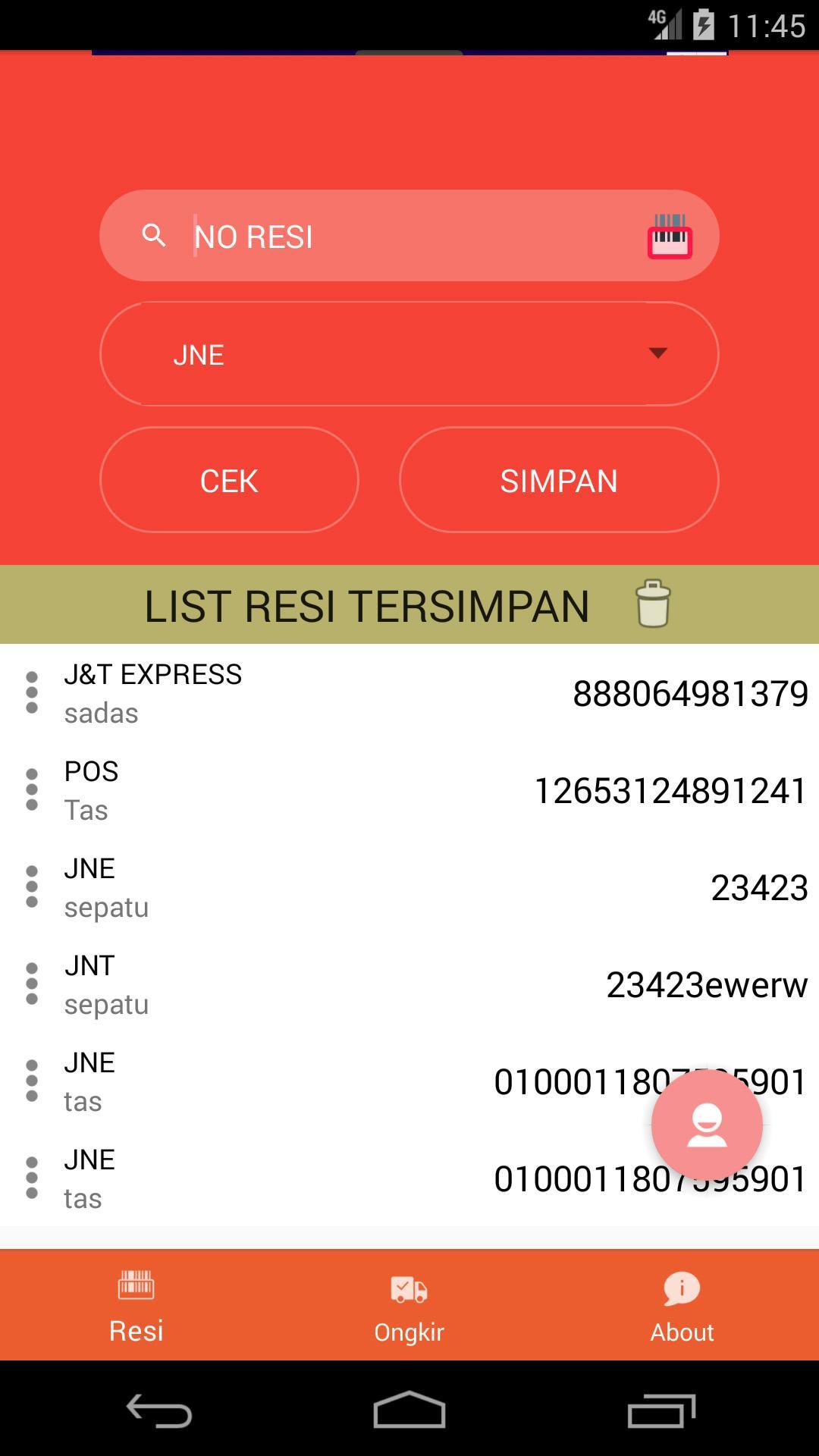 Cek resi esl express