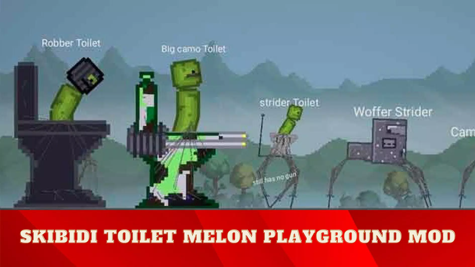 Camo Skibidi Toilets Melon Playground Mods 