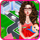 pregnant girls giving birth & mommys newborn baby icon