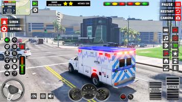 US Emergency Ambulance Game 3D Affiche