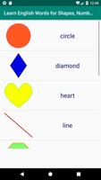 Learn English Words for Shapes, Numbers and Colors capture d'écran 1