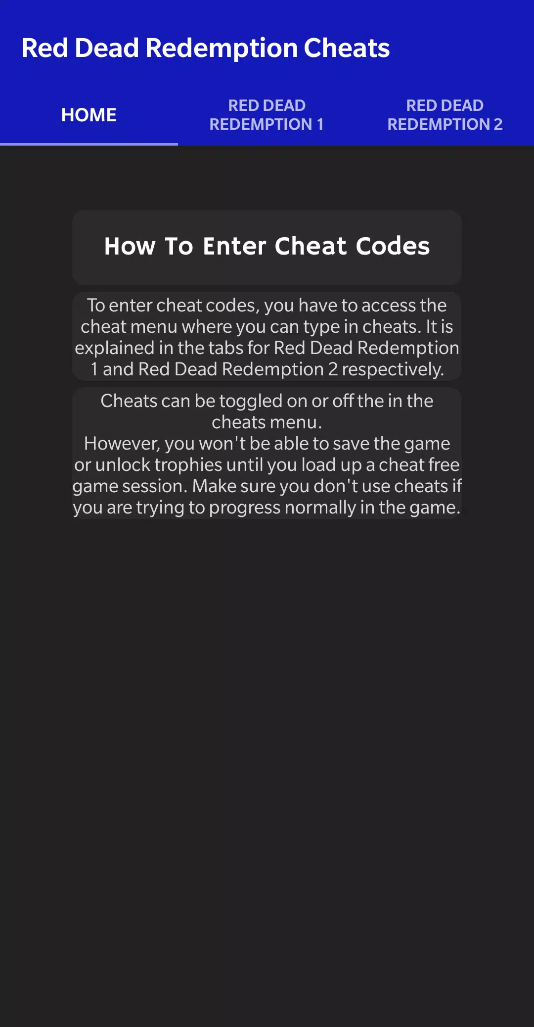 Cheat Codes for Red Dead Redemption 1 & 2 APK pour Android Télécharger