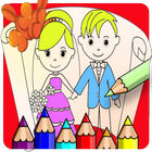 Bride and Groom Coloring Pages For Adult icône