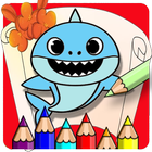 Baby Shark Drawing and Coloring ícone