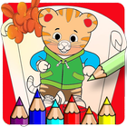 Dani Tiger Coloring Pages For Kids أيقونة