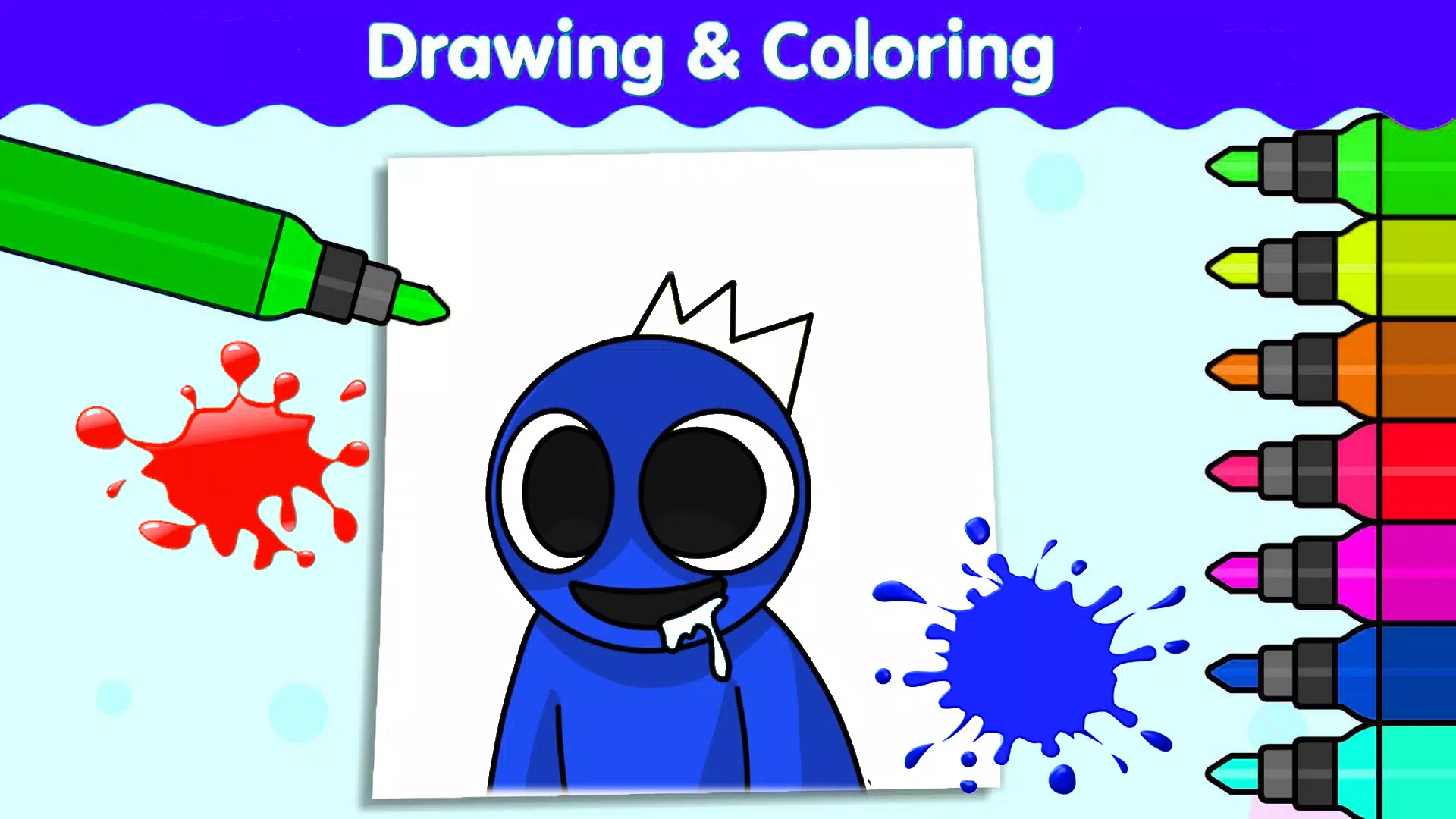 Desenho colorir do azul babao