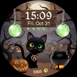 Halloween Magic Cat Watch Face