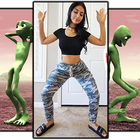 Green alien dance icon