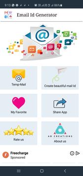 Temp mail ID Generator Suggestions Instant mail 海报