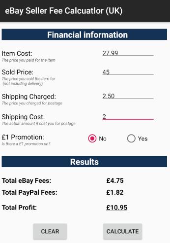 eBay Fees Calculator for Seller UK APK for Android Download