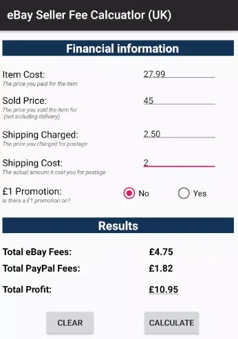 eBay Fees Calculator for Seller UK APK for Android Download