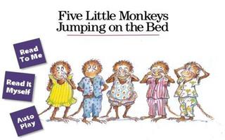 Kids Rhyme Five Little Monkey Affiche