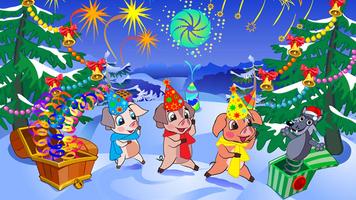 Three Little Pigs Xmas-poster