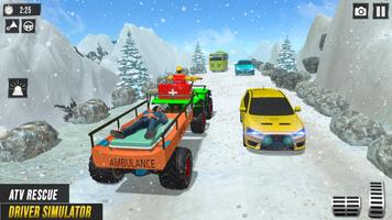 Snow ATV Quad Bike Ambulance Rescue Game capture d'écran 1